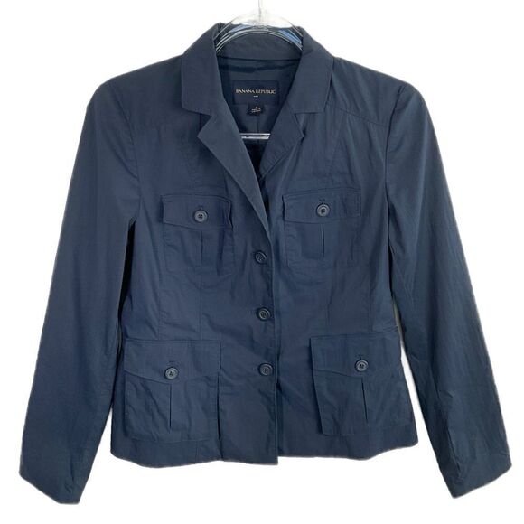 Banana Republic Factory Blue Utility Blazer Jacket  4 - Picture 5 of 5